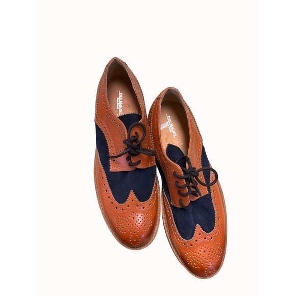 Paul Malone Palm beach Bradford men’s brown navy blue Oxford shoes 10 SKu 5302 - Picture 10 of 12